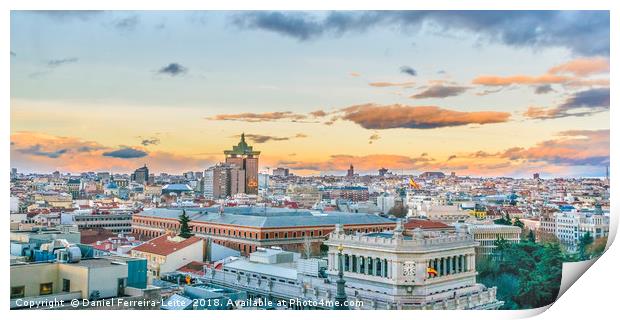 Aerial View Madrid Cityscape Print by Daniel Ferreira-Leite