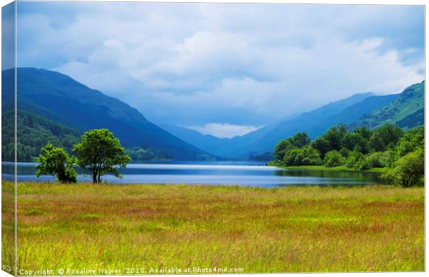 Loch Voil reflections  Canvas Print by Rosaline Napier