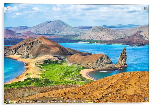 Pinnacle Rock, Galapagos Islands Landscape Acrylic by Rosaline Napier