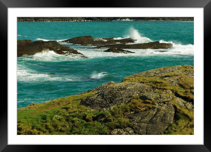 ROCK SPRAY Framed Mounted Print by andrew saxton