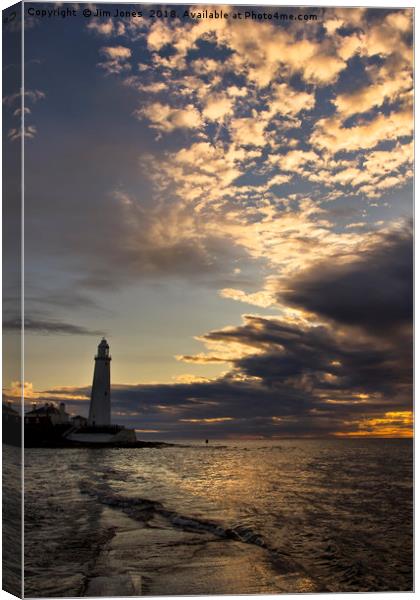 Yet another sunrise at St Mary's Island Canvas Print by Jim Jones