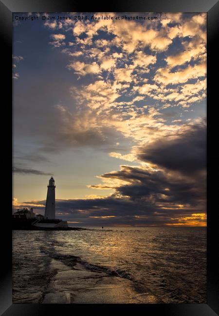 Yet another sunrise at St Mary's Island Framed Print by Jim Jones