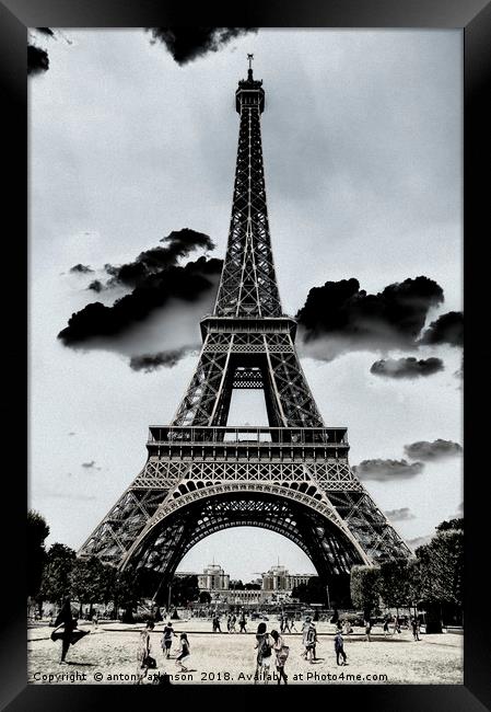 Paris Eiffel Tower Framed Print by Antony Atkinson