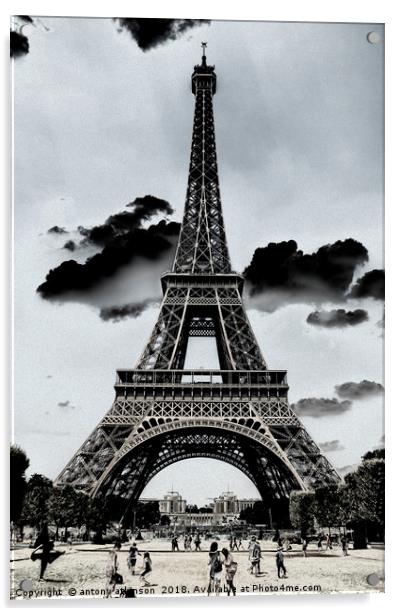 Paris Eiffel Tower Acrylic by Antony Atkinson