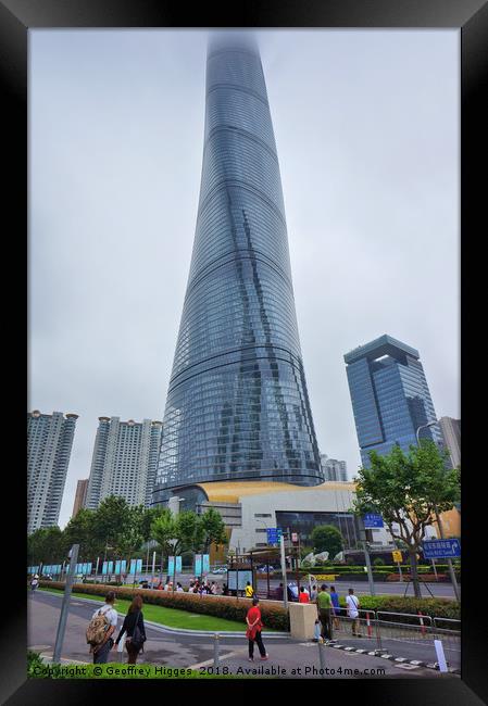 Shanghai Tower - Tallest Building in Shanghai Framed Print by Geoffrey Higges