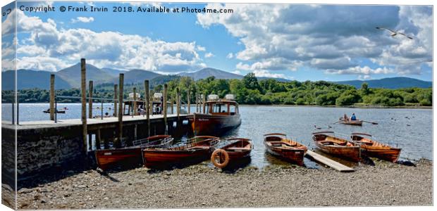 Rowing boats on Derwent Water Canvas Print by Frank Irwin