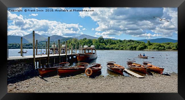 Rowing boats on Derwent Water Framed Print by Frank Irwin