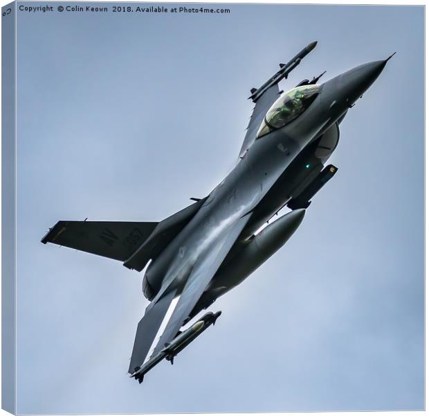 F16 Flying through the Mack Loop Canvas Print by Colin Keown