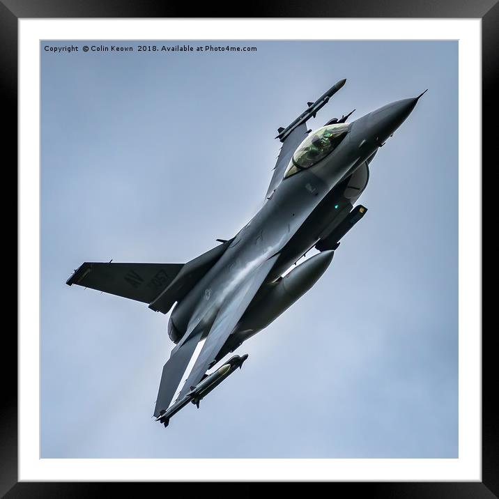 F16 Flying through the Mack Loop Framed Mounted Print by Colin Keown