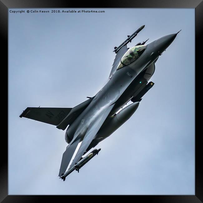 F16 Flying through the Mack Loop Framed Print by Colin Keown