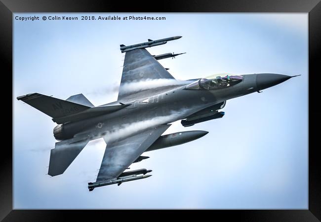 F16 USAF Framed Print by Colin Keown