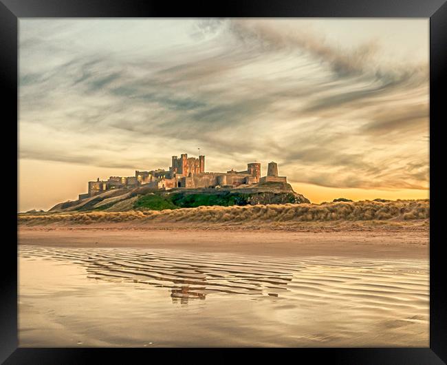 Another perspective of Bamburgh Castle Framed Print by Naylor's Photography