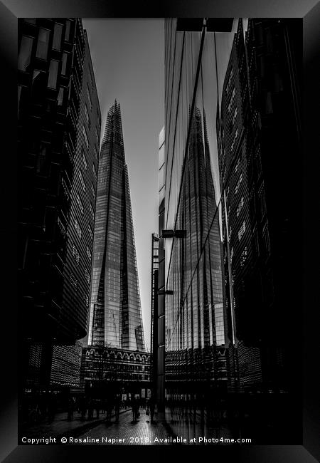 Shard London in black and white Framed Print by Rosaline Napier