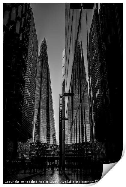 Shard London in black and white Print by Rosaline Napier