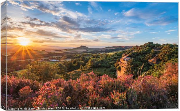 Summertime at Roseberry Topping  Canvas Print by Gary Clarricoates