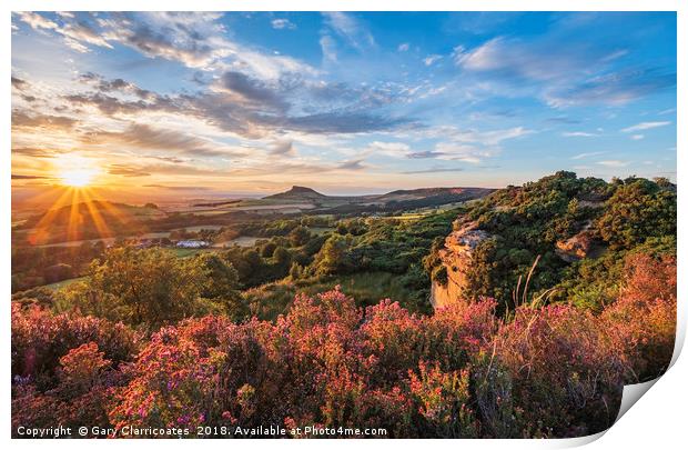 Summertime at Roseberry Topping  Print by Gary Clarricoates