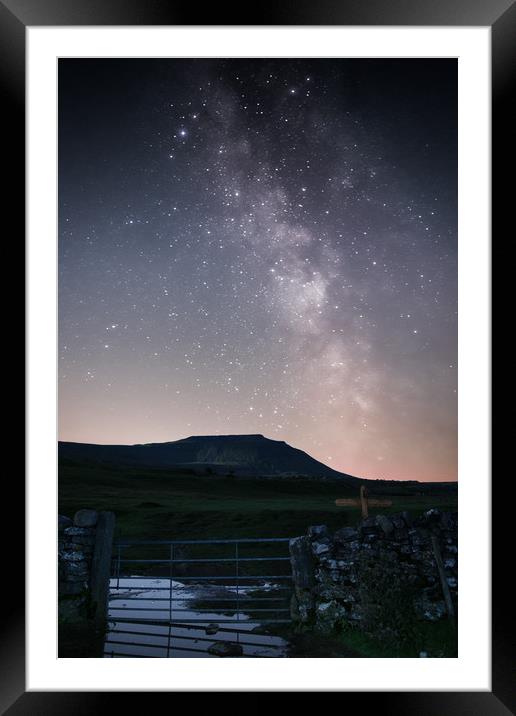 Milky Way over Ingleborough Framed Mounted Print by Pete Collins
