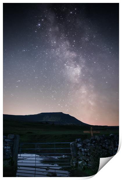 Milky Way over Ingleborough Print by Pete Collins