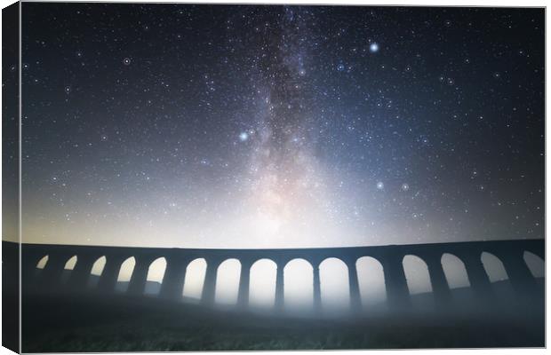 Misty Ribblehead Milky Way Canvas Print by Pete Collins