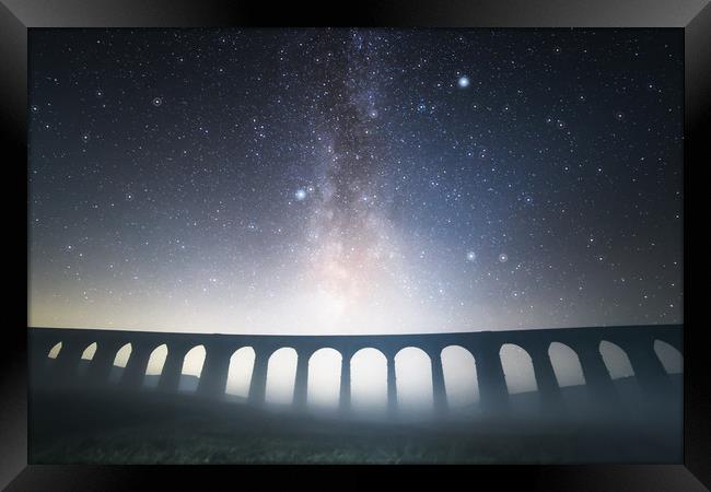 Misty Ribblehead Milky Way Framed Print by Pete Collins