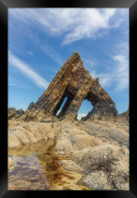 Blackchurch Rock, Mouthmill beach Framed Print by Images of Devon