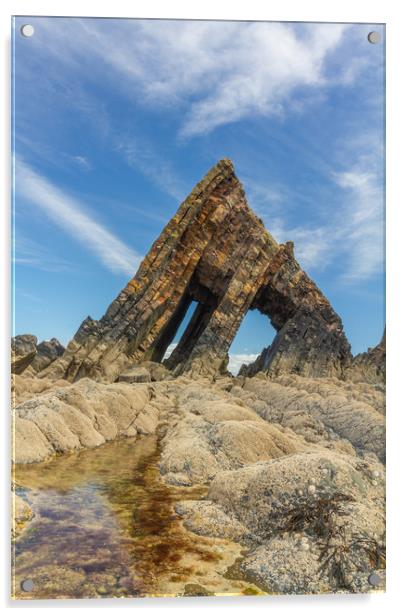 Blackchurch Rock, Mouthmill beach Acrylic by Images of Devon