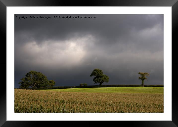 Storm brewing over Devon Framed Mounted Print by Pete Hemington