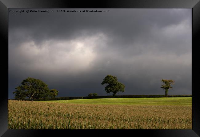 Storm brewing over Devon Framed Print by Pete Hemington