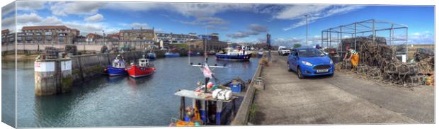 Fishing Boats at Seahouses Harbour - Panorama Canvas Print by Philip Brown