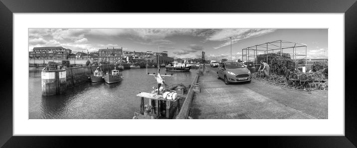 Fishing Boats at Seahouses Harbour - Panorama Framed Mounted Print by Philip Brown