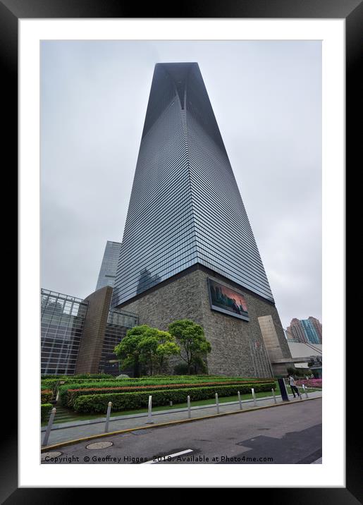 The World Financial Center Building in Pudong, Sha Framed Mounted Print by Geoffrey Higges