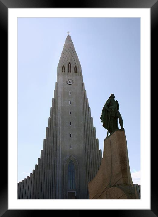 Hallgrimskirkja Church of Iceland, Reykjavik Framed Mounted Print by Linda More