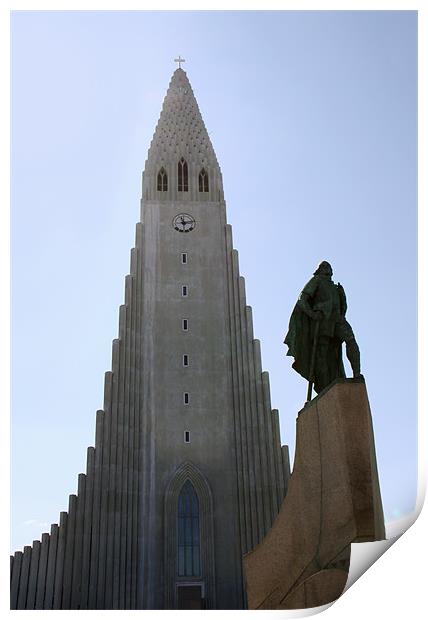 Hallgrimskirkja Church of Iceland, Reykjavik Print by Linda More