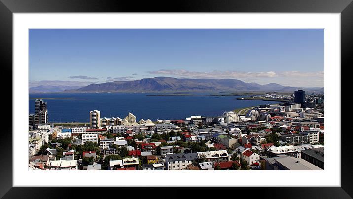 Reykjavík panorama Framed Mounted Print by Linda More