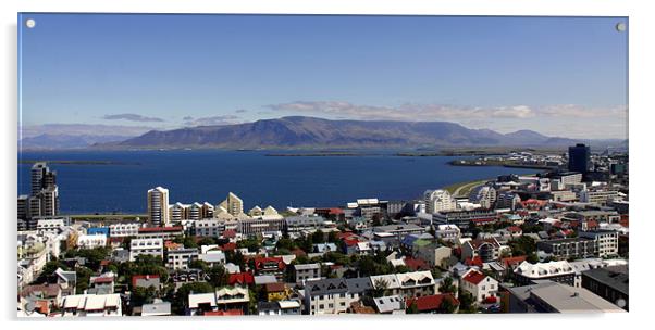 Reykjavík panorama Acrylic by Linda More
