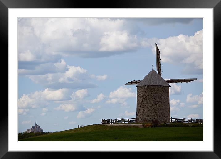 Windmühle am Mont St.Michel Framed Mounted Print by Thomas Schaeffer