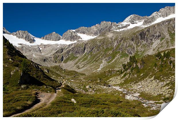 Hiking in the austrian alps Print by Thomas Schaeffer