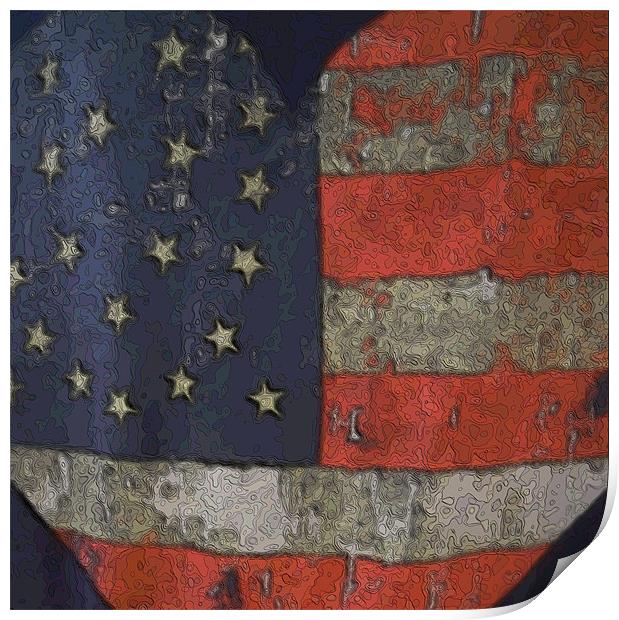 Heart in America Print by Heather Newton