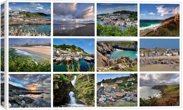 A collage of twelve beautiful Cornish views Canvas Print by Rosie Spooner