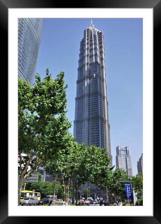 Jin Mao Tower in Shanghai, China Framed Mounted Print by Geoffrey Higges