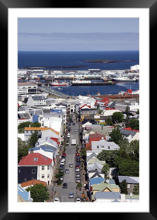 Reykjavik from the Hallgrimskirkja tower Framed Mounted Print by Linda More