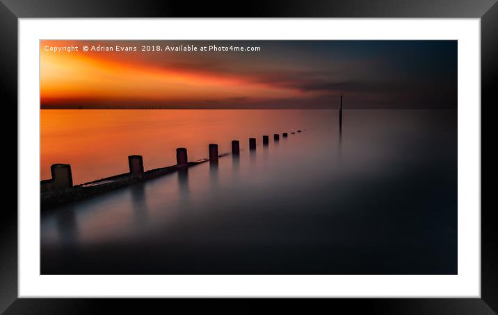 Seascape Sunset Framed Mounted Print by Adrian Evans