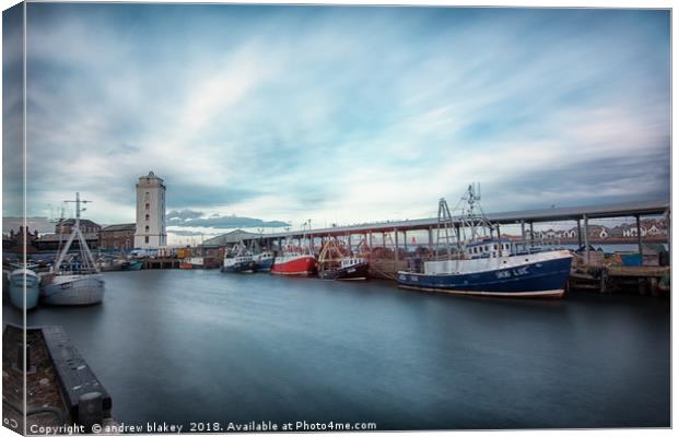 North Shields Fish Quay Canvas Print by andrew blakey