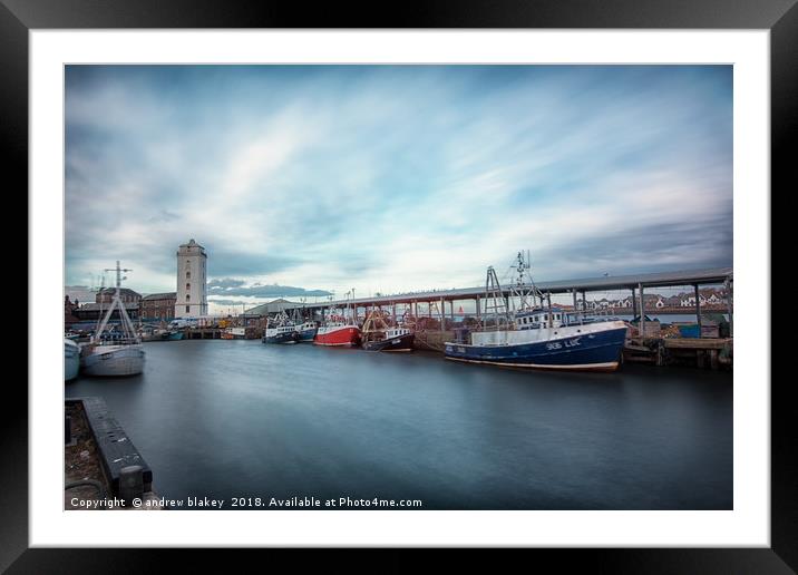 North Shields Fish Quay Framed Mounted Print by andrew blakey