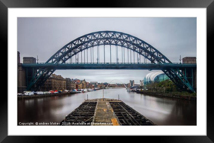 Down the Tyne Framed Mounted Print by andrew blakey
