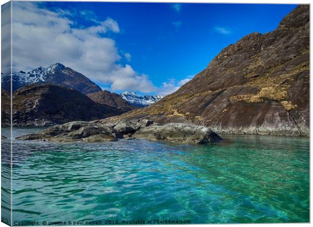 Sailing past the Bad Step to Loch Coruisk, Skye Canvas Print by yvonne & paul carroll