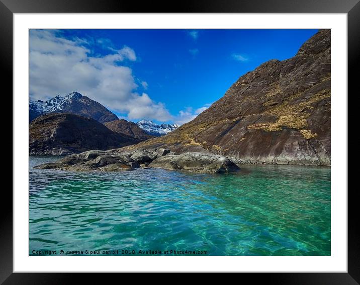 Sailing past the Bad Step to Loch Coruisk, Skye Framed Mounted Print by yvonne & paul carroll