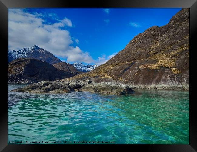 Sailing past the Bad Step to Loch Coruisk, Skye Framed Print by yvonne & paul carroll