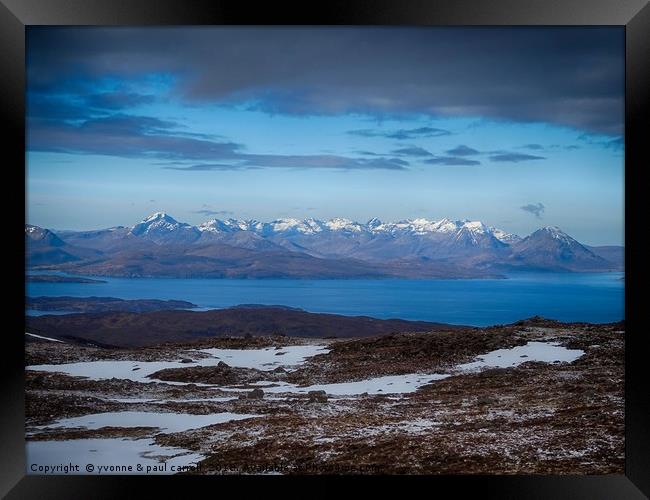 The Cuillins, Isle of Skye from Bealach na Ba Framed Print by yvonne & paul carroll