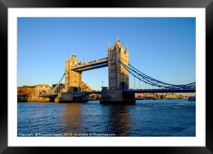 Tower Bridge winter afternoon Framed Mounted Print by Rosaline Napier